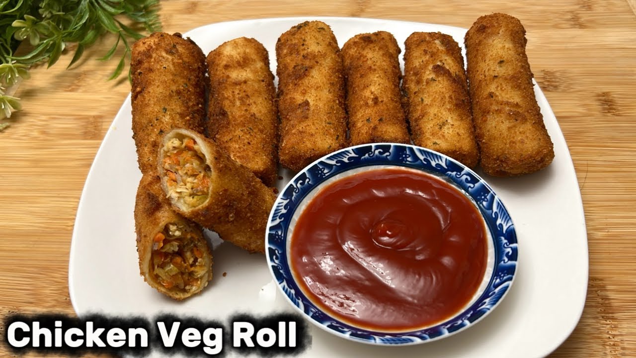 চিকেন ভেজিটেবল রোল রেসিপি | Chicken Vegetable Roll Recipe | Ramadan Recipe | Chicken Roll Recipe