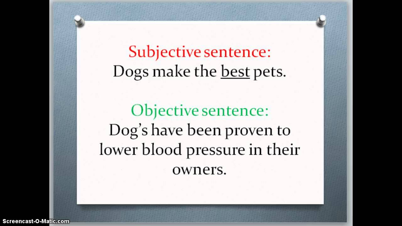 objective vs. subjective