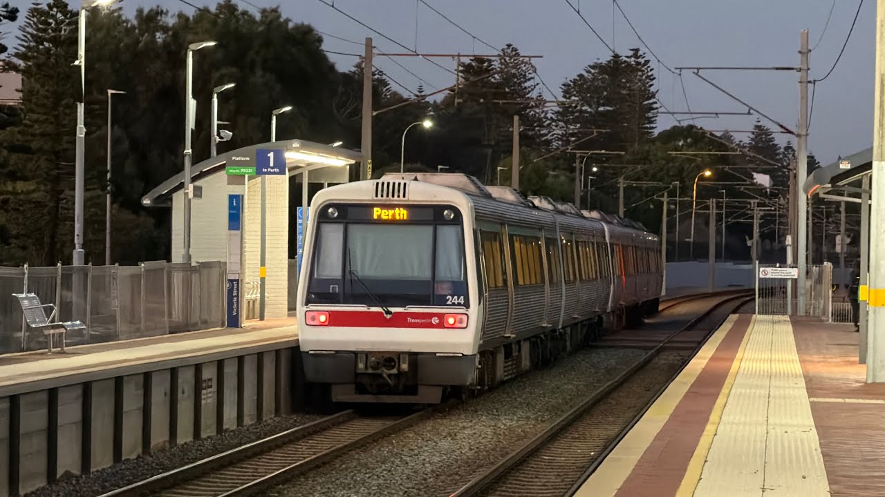 Trains at Victoria Street station