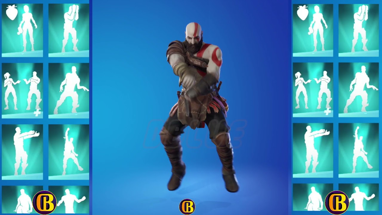 fortnite Kratos Skin Showcase With Icon Series Dances & Emotes | Fortnite  Series