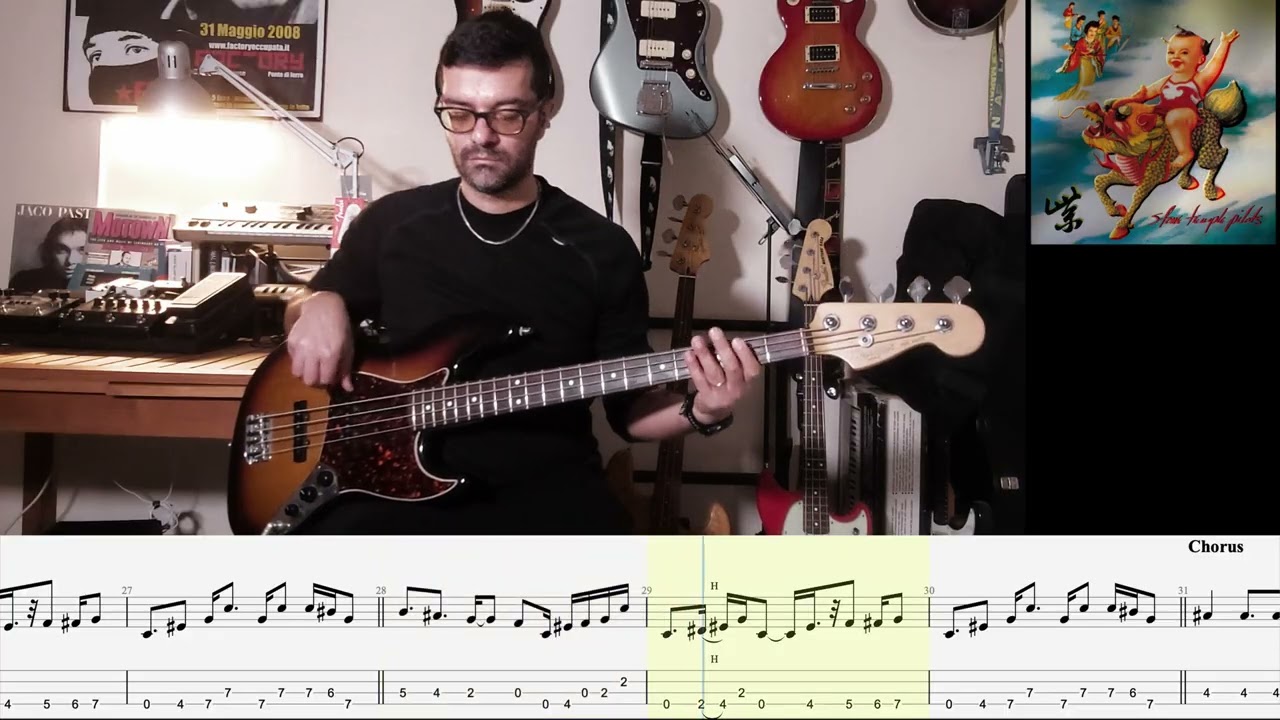 Stone Temple Pilots - Interstate Love Song | BASS COVER with TABS (Fender Jazz Bass + HX Stomp)