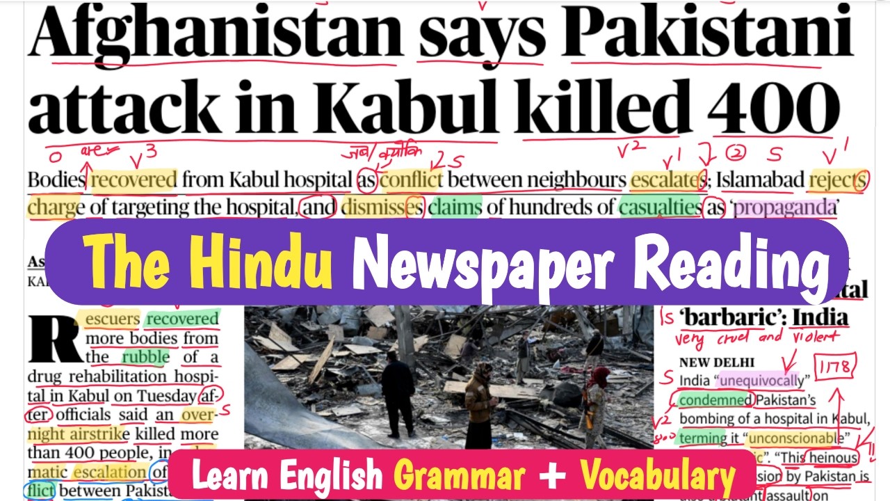 The Hindu Newspaper Analysis Today | Newspaper Reading Practice | Learn English Grammar & Vocab