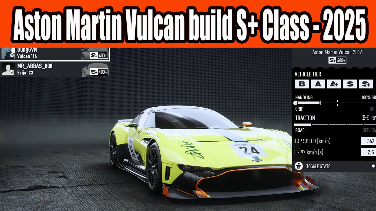 Aston Martin Vulcan build S+ Class in NFS Unbound in 2025
