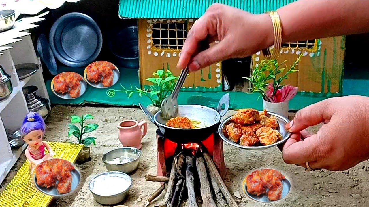 Miniature fish fry , miniature fish cooking , Mini food recipes, miniature cooking videos