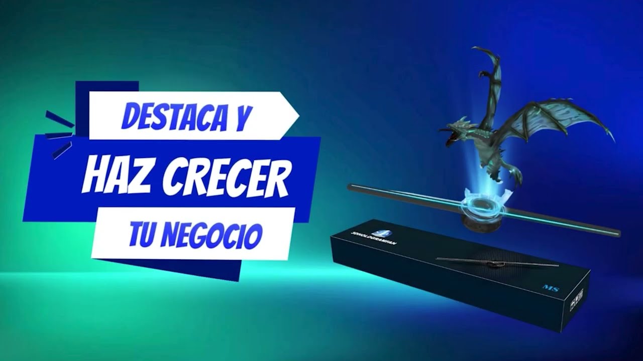 VENTLADOR HOLOGRÁFICO 3D: PUBLICIDAD QUE FLOTA 😄✨ 