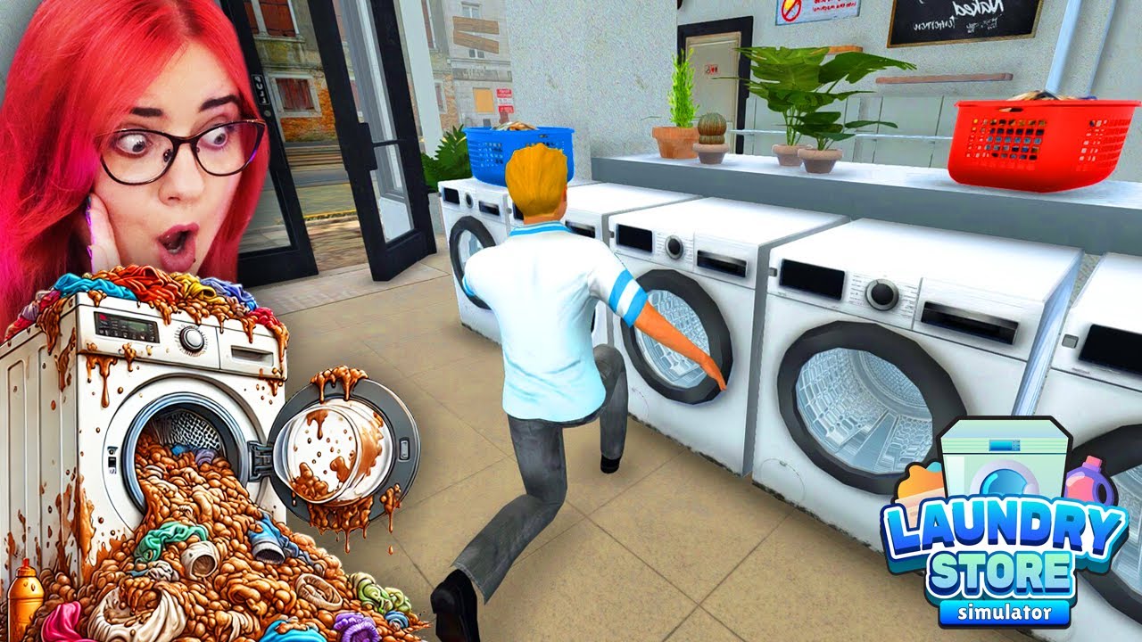 Pracuję w BRUDNEJ PRALNI 🧺💩 Laundry Store Simulator #1