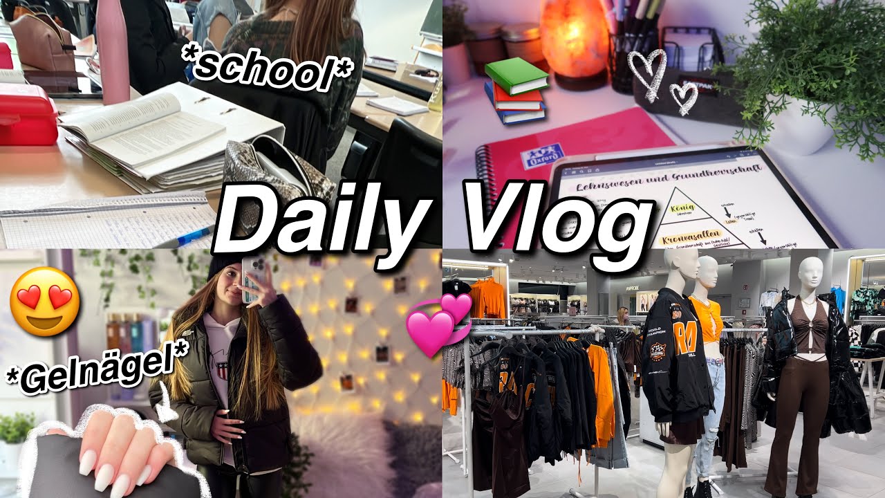 Productive Vlog💞erstes Mal Gelnägel!😱Schule & Motivation📚 *Klausurenphase* | kathie