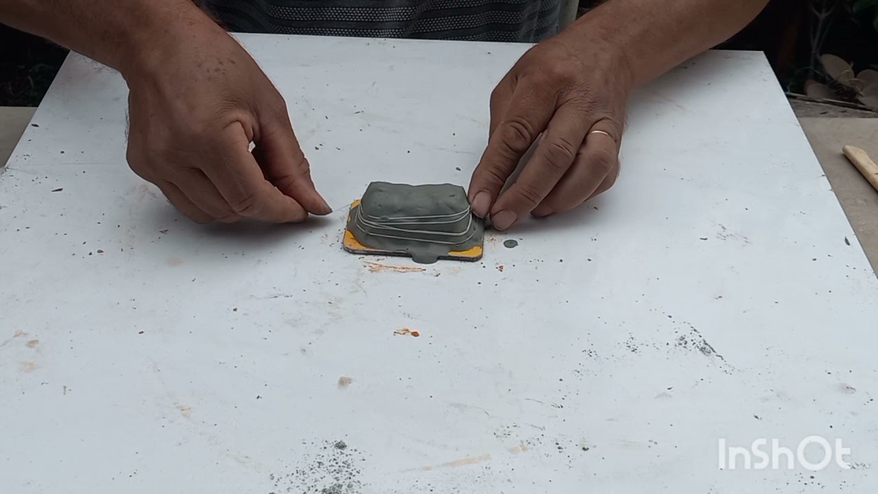 Como fazer mini vaso para bonsai com GESSO e CIMENTO