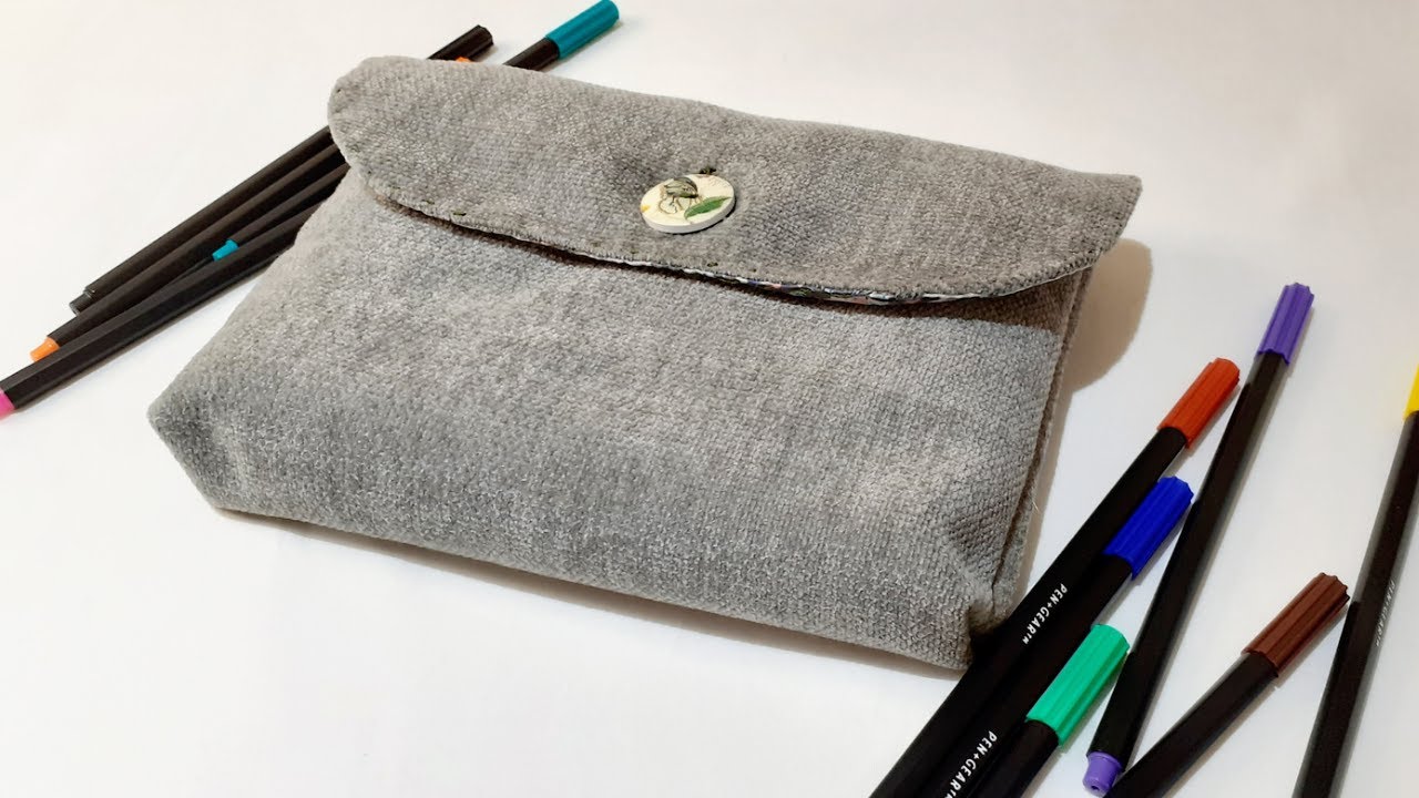 Hand Sewing Pen Bag/Cosmetic Pouch DIY/ step-by-step tutorial/ beginners friendly