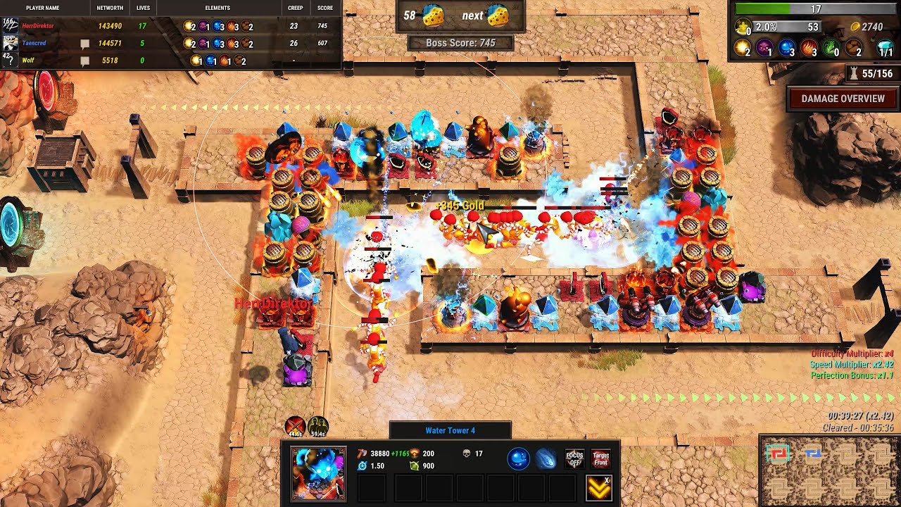 Playing against a Pro | Element Tower Defense 2 | 4K Ultra Gameplay #2