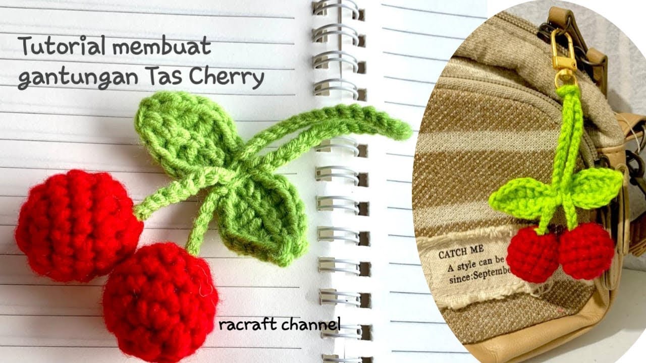 Crochet cherry //How to crochet bag charm Cherry// keychain