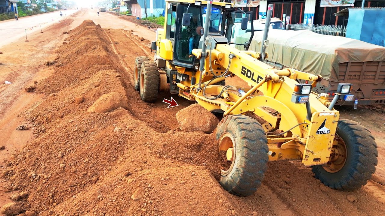 Best Action of Grader building Road Construction In A Countryside | GradingX
