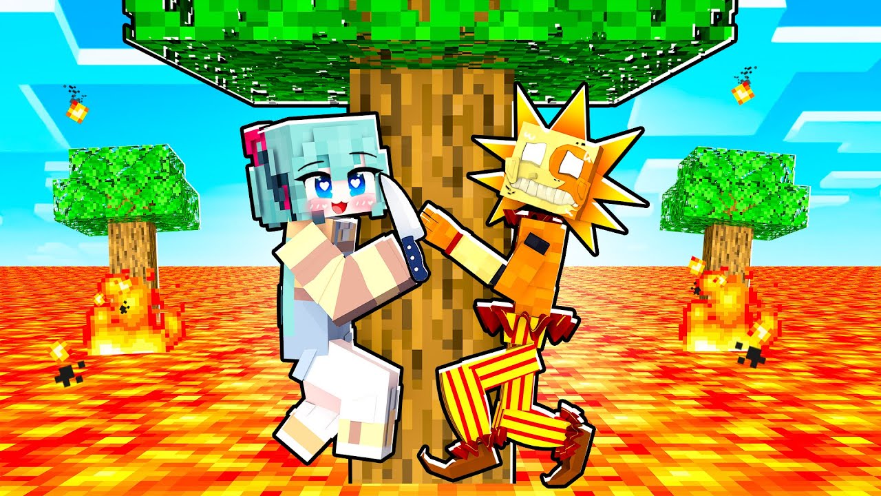 LOCKED on LAVA RISING with CRAZY FAN GIRL in Minecraft