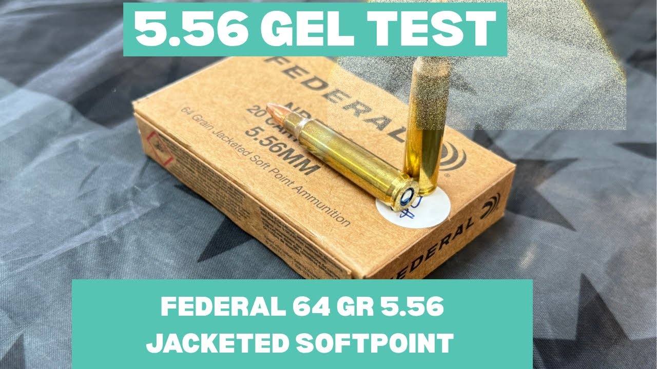 Тест на баллистический гель 5.56 и скорость для патронов Federal 64gr ND55664 SP в оболочке со ст...