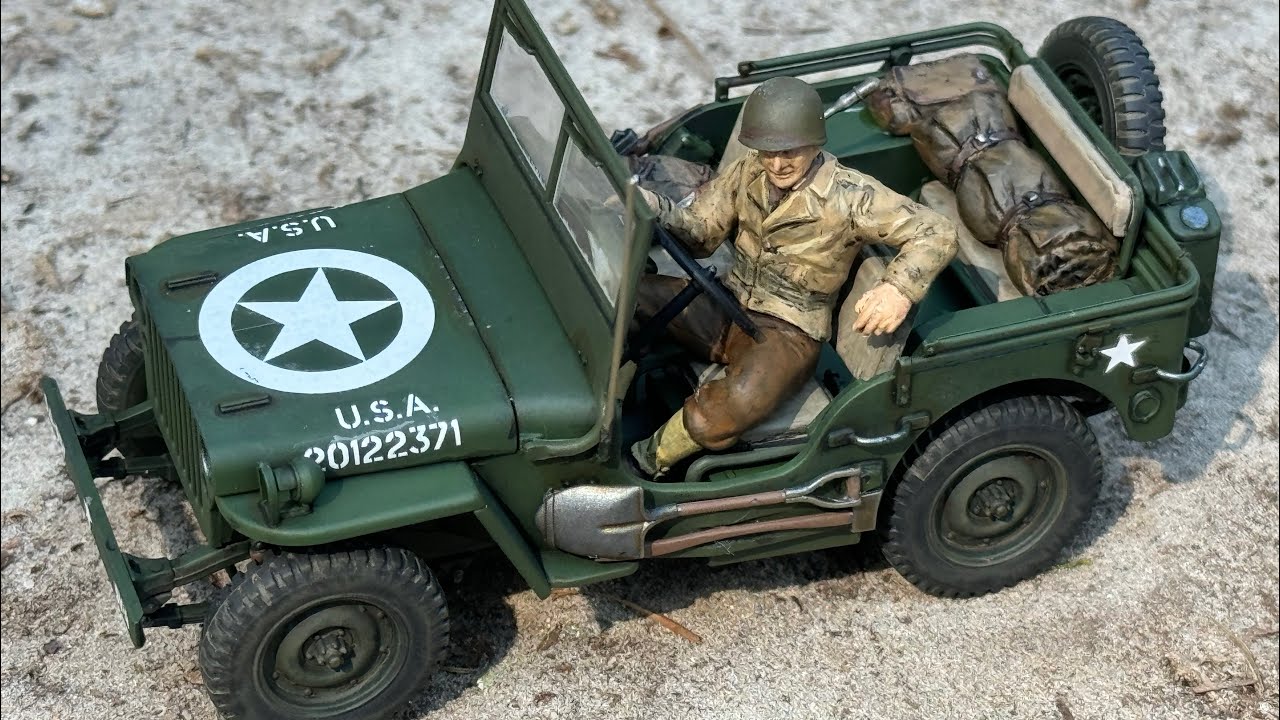 TAMIYA Willys Jeep 1/35 scale finished build with diorama
