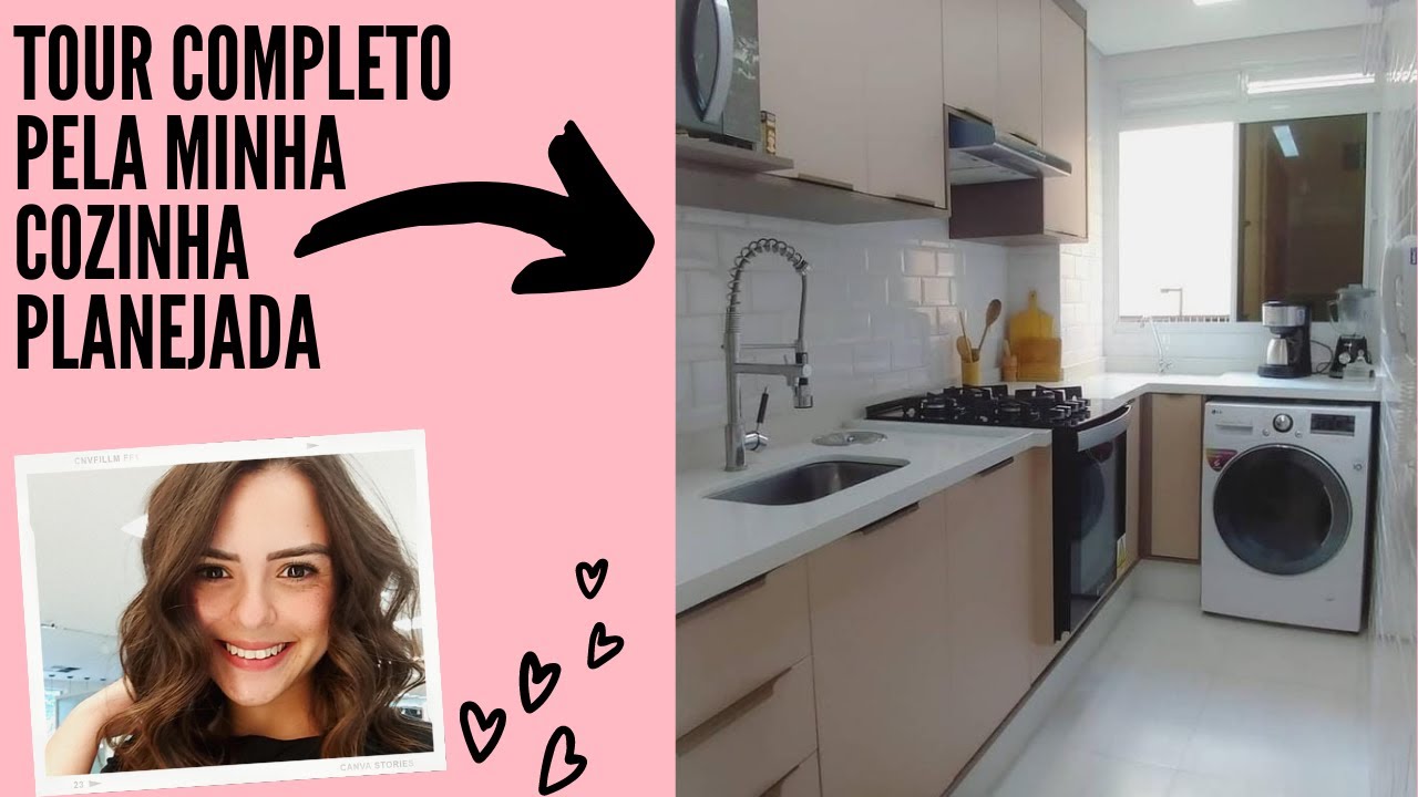 TOUR COMPLETO COZINHA PLANEJADA - Cozinha pequena planejada apartamento TENDA