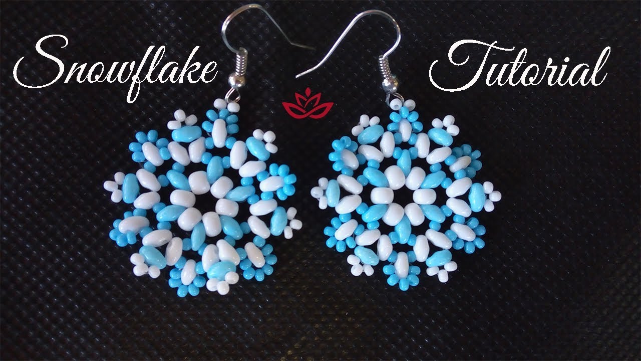 Snowflake Beaded Earrings - Tutorial