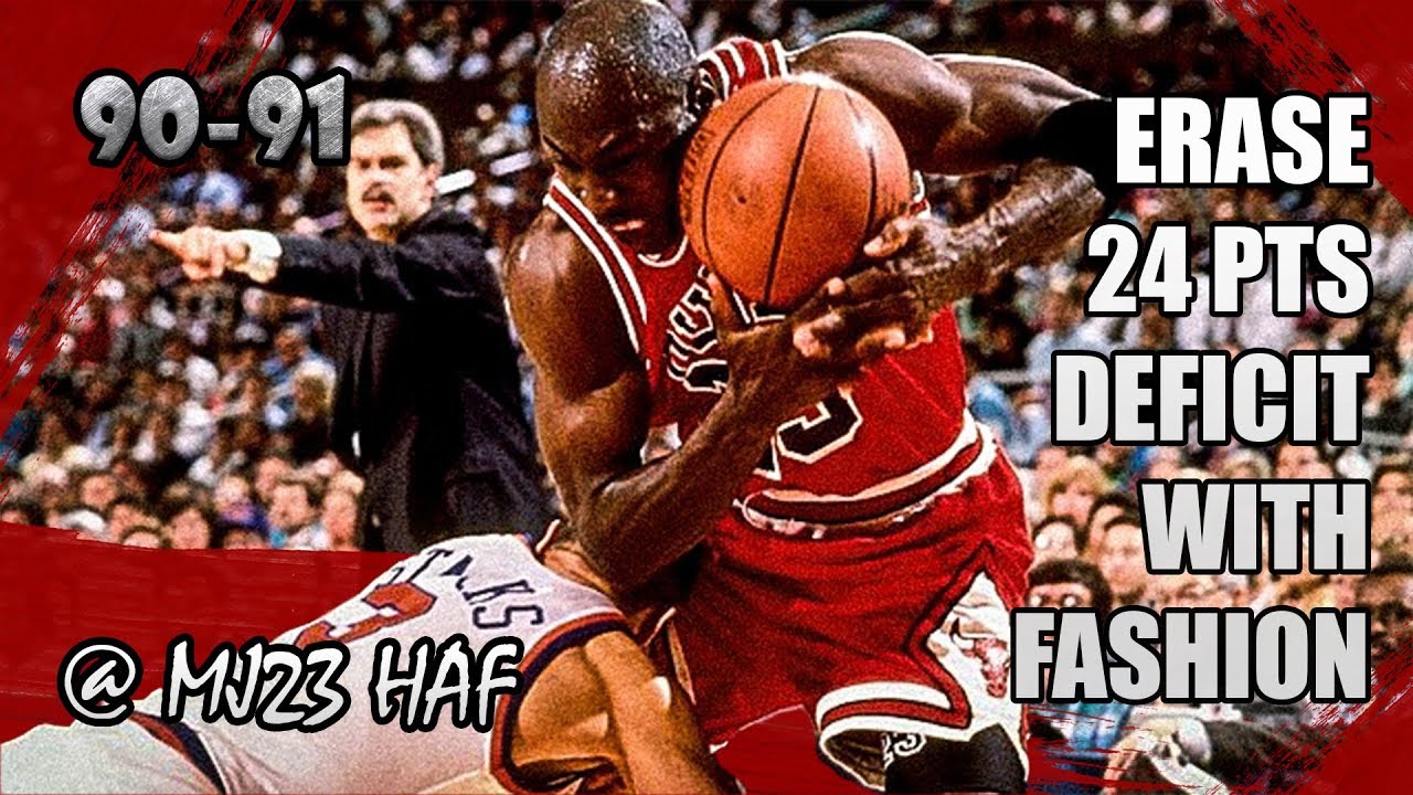 Michael Jordan Highlights vs Knicks (1991.04.04) - 34pts, Epic 24pts Comeback!