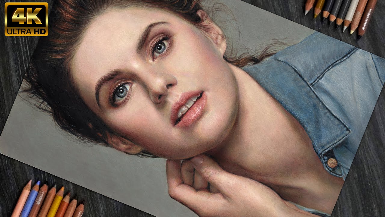 Colored Pencil Drawing Alexandra Daddario