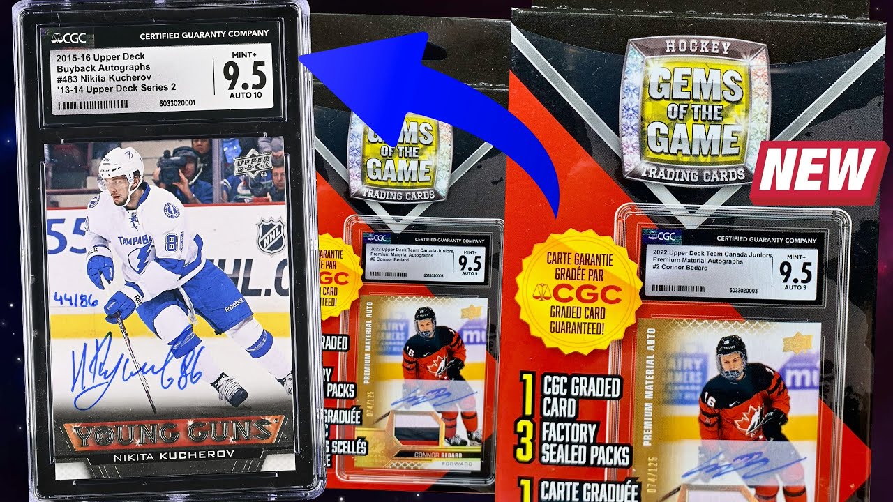 ONE CGC GRADED CARD PER BOX! - Walmart Gems Of The Game Hockey Mystery Graded Hanger Box Opening x5