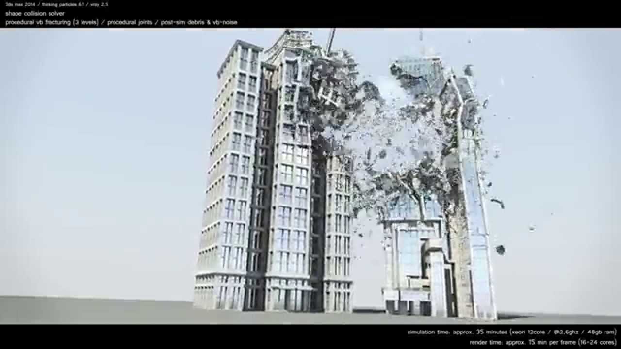 Stefan Kleindienst (Unexpected) thinkingParticles demolition of skyscraper!