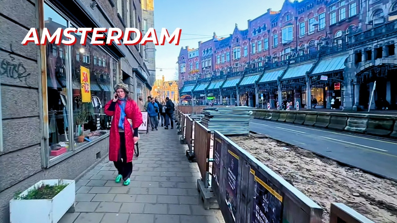 Messiest Street in Amsterdam Center POV Walk in 4K, Rozengracht Roadworks
