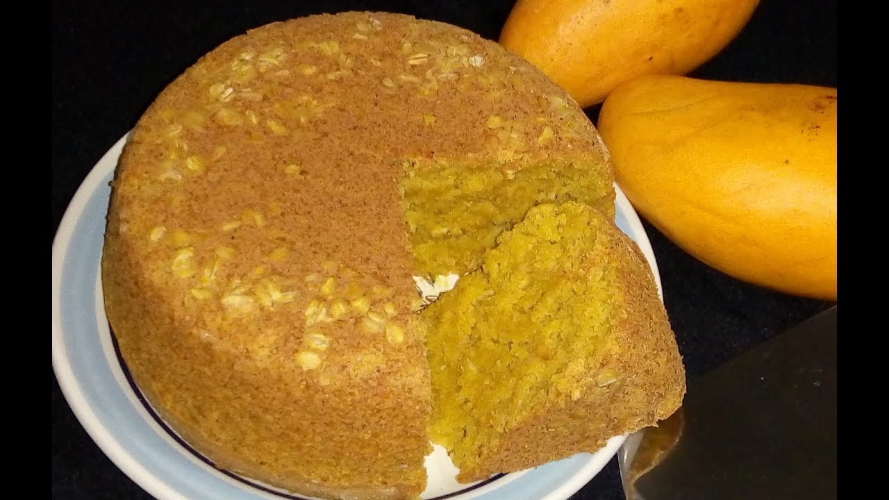 PASTEL/PAN DE MANGO 💯% AVENA SIN HUEVO NI HORNO