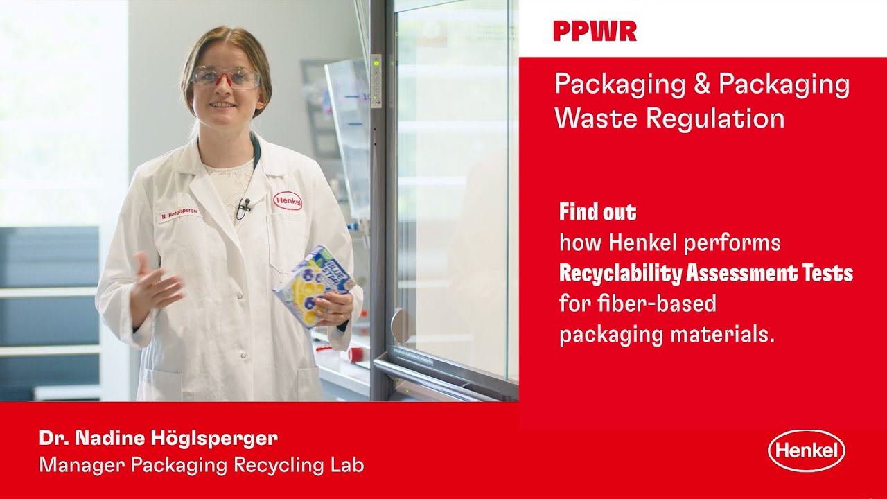 Henkel's Recyclability Assessment Tests for fiber-based packaging materials.