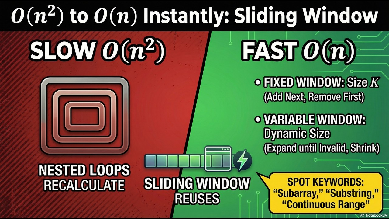 Sliding Window Mastery for DSA | Fixed & Variable Window Patterns