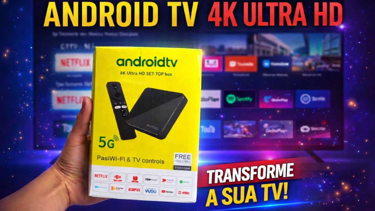 TV BOX ANDROID TV 8K COM WI FI 5G - RODA TUDO? TESTE REAL!