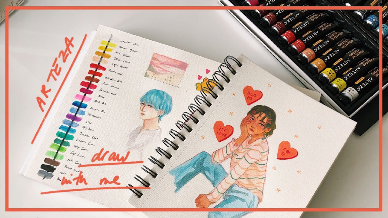 Draw With Me: Arteza Gouache Set (a beginner's try)