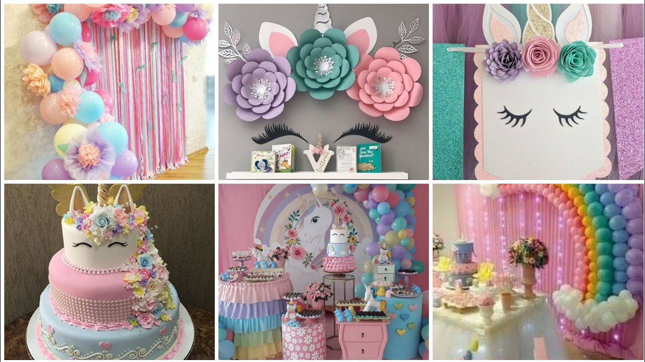 40+Unicorn Birthday Party Arrangements/Birthday Decorations/Backdrops and Banner with Unicorn Theme