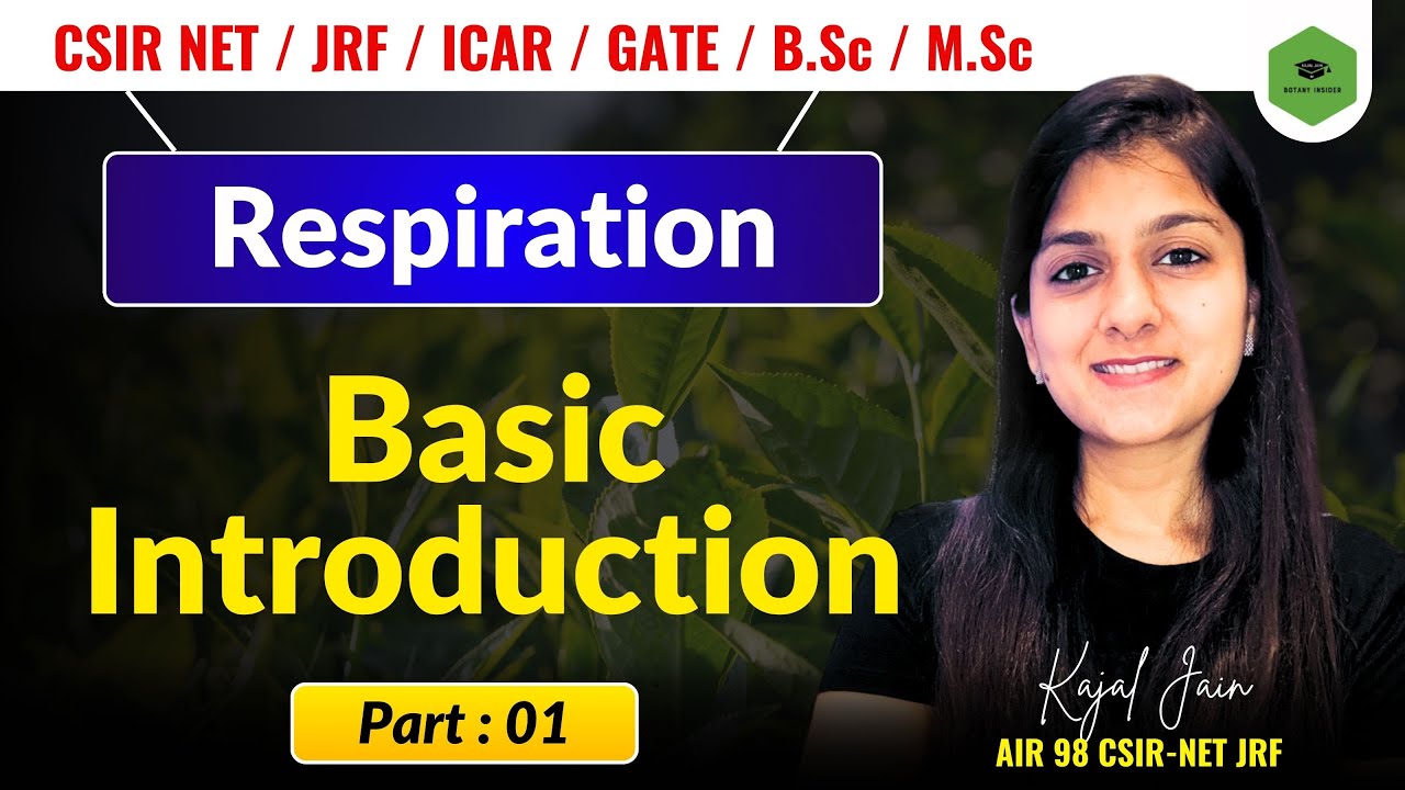 RESPIRATION (Part-1) -  Basics | Types | Overveiw | Plant physiology | BIOCHEM | CSIR-NET-JRF I GATE