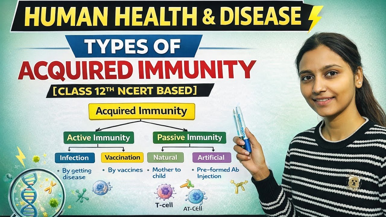 Types of Acquired immunity | Active & Passive Immunity | Class 12th Ncert | Active & Passive 📚📕📝🧬💉🩸🩻