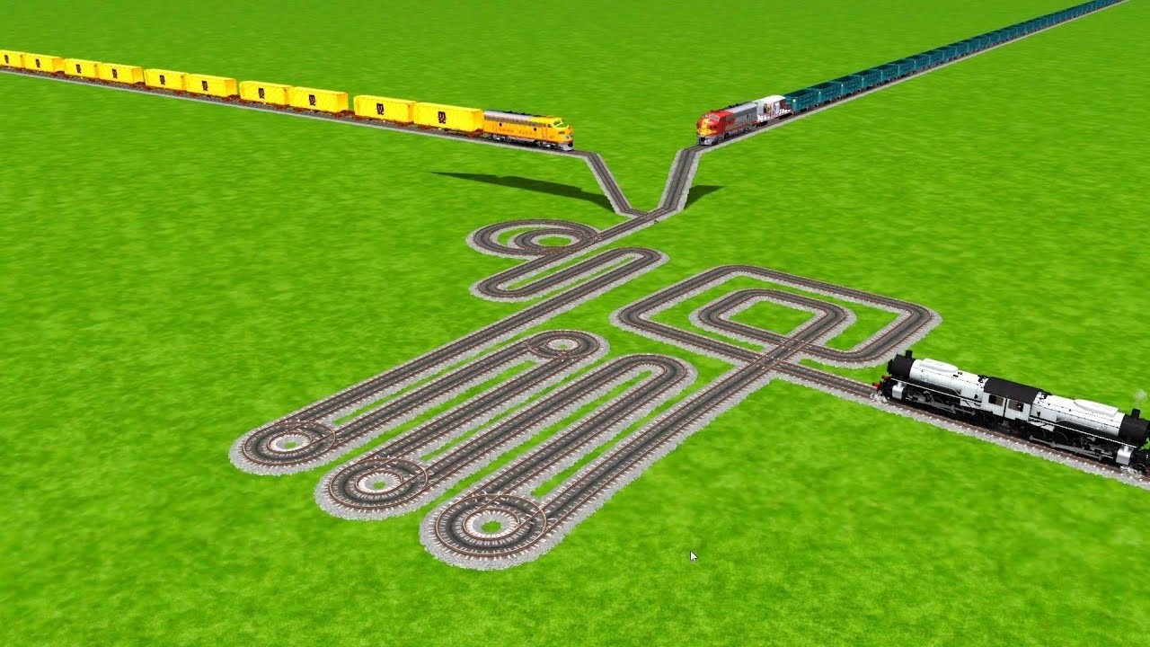ALL' STEAM TRAINS CROSSING FOR ROUND SPRING ZIG ZAG RISKY RAILWAY TRACKS | ITS TRAINS FUN #railway 