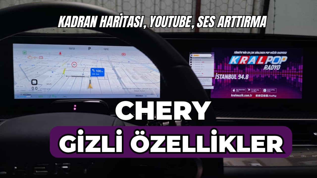 CHERY TİGGO GÖSTERGE NAVİGASYONU, YOUTUBE, SES ARTTIRMA | MUHAWARE