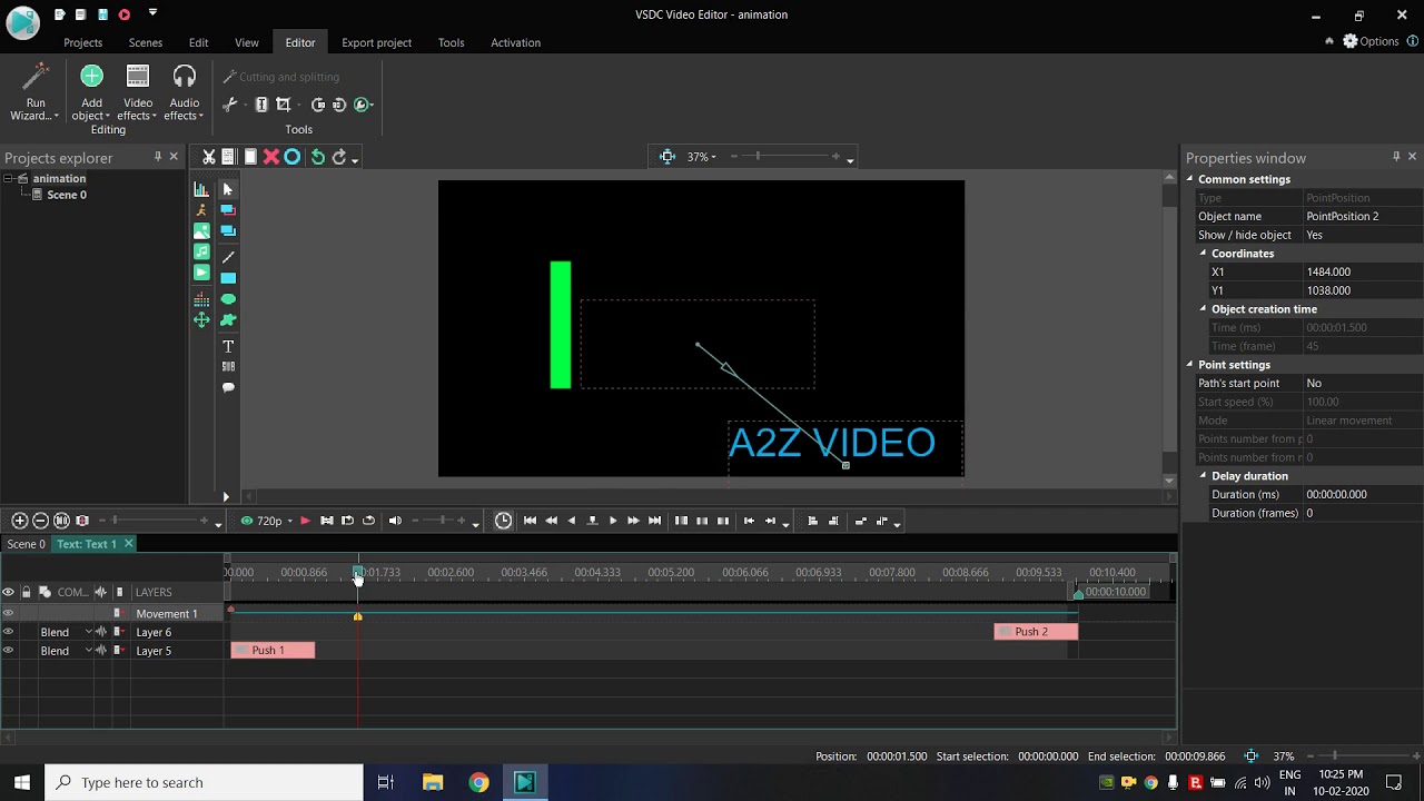How to work with animation in VSDC in 2020|Animate text or other objects