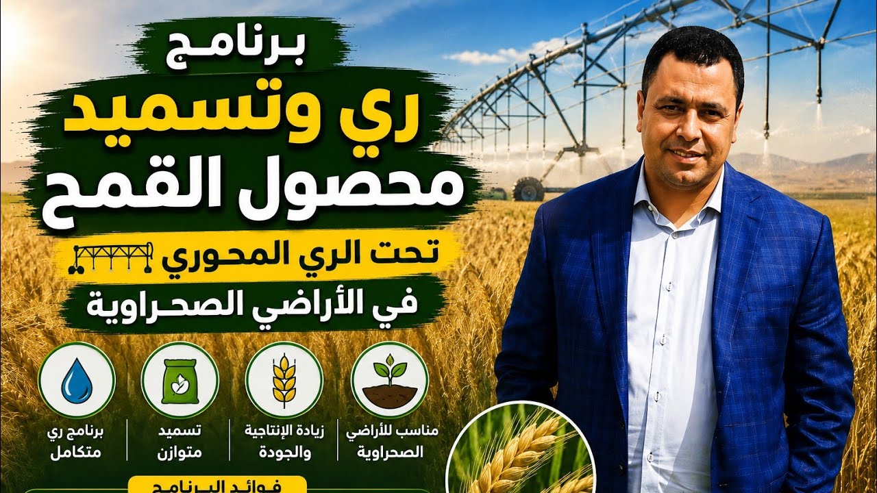 برنامج ري وتسميد محصول القمح تحت الري المحوري في الأراضي الصحراوية