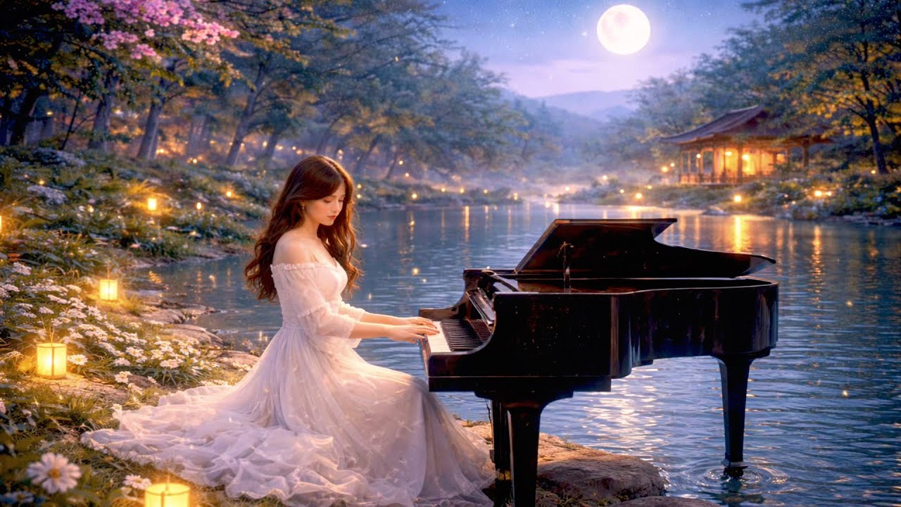 🎶 Dreamy Night Music for Sleep & Peaceful Mind 🌙 Moonlit Lake Piano 🎹