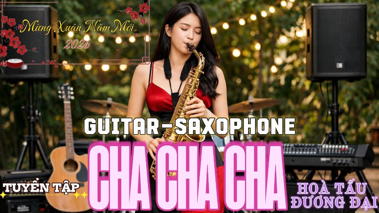 HOÀ TẤU ĐƯƠNG ĐẠI GUITAR & SAXOPHONE CHA CHA CHA | NHẠC NỀN SANG – ÊM