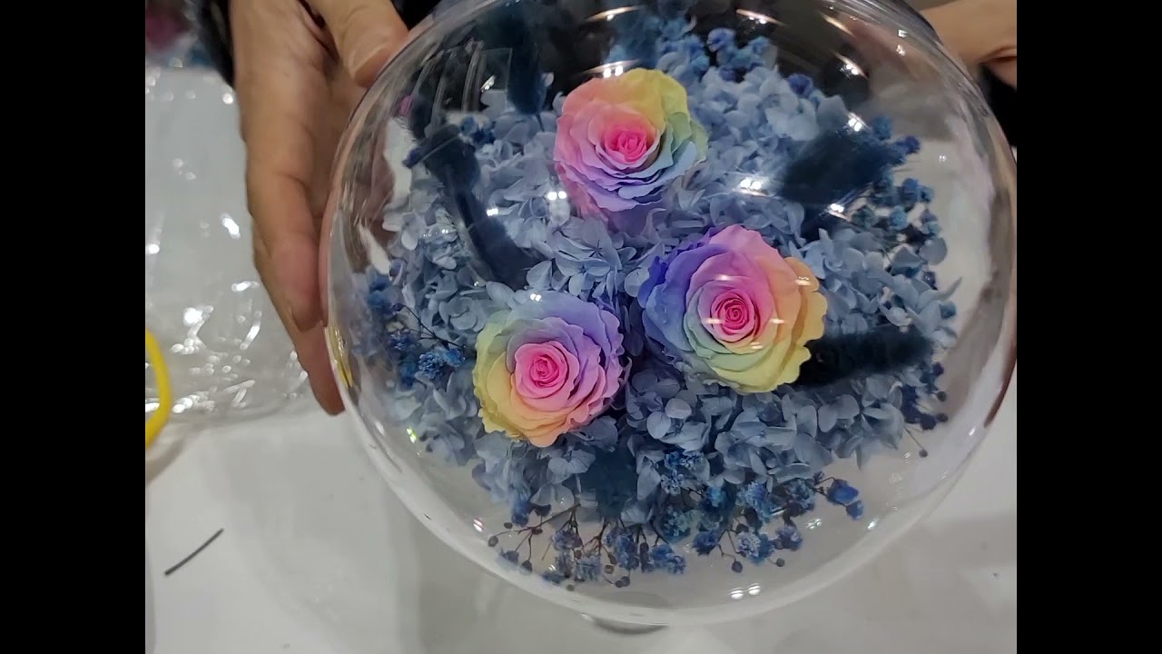 디자인쁘렝땅 핸들 아크릴볼 20cm 우승 트로피 꽃다발 만들기