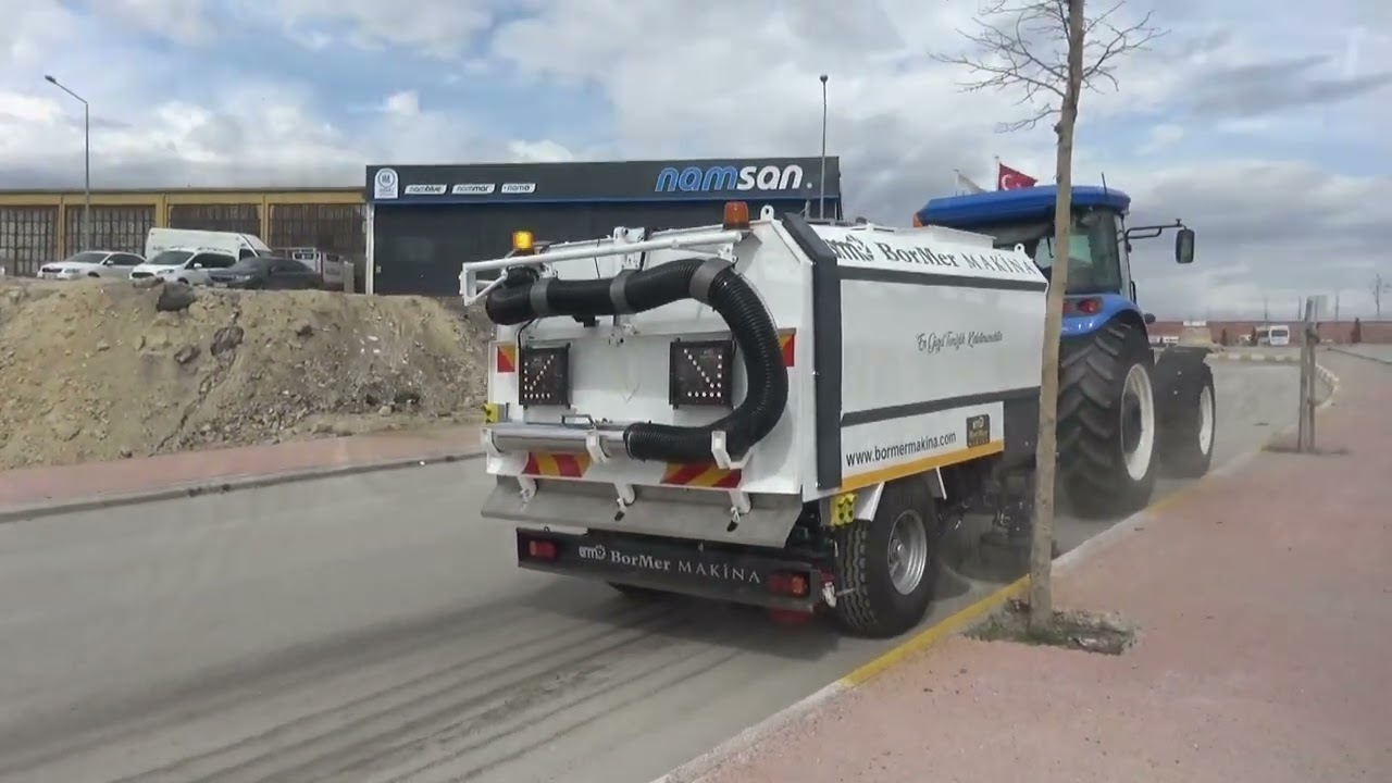 traktor çekme yol supurge makinesi