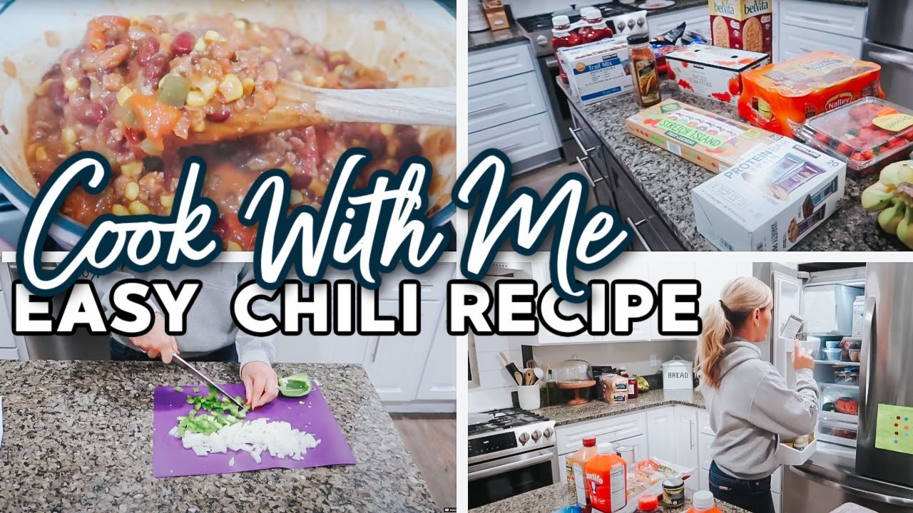COOK WITH ME & GROCERY HAUL // Easy CHILI RECIPE // Camping Meal Prep