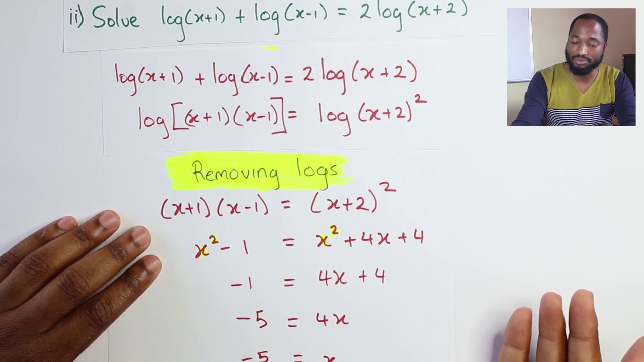 CSEC Add Maths Solutions - June 2016 (Logarithms)