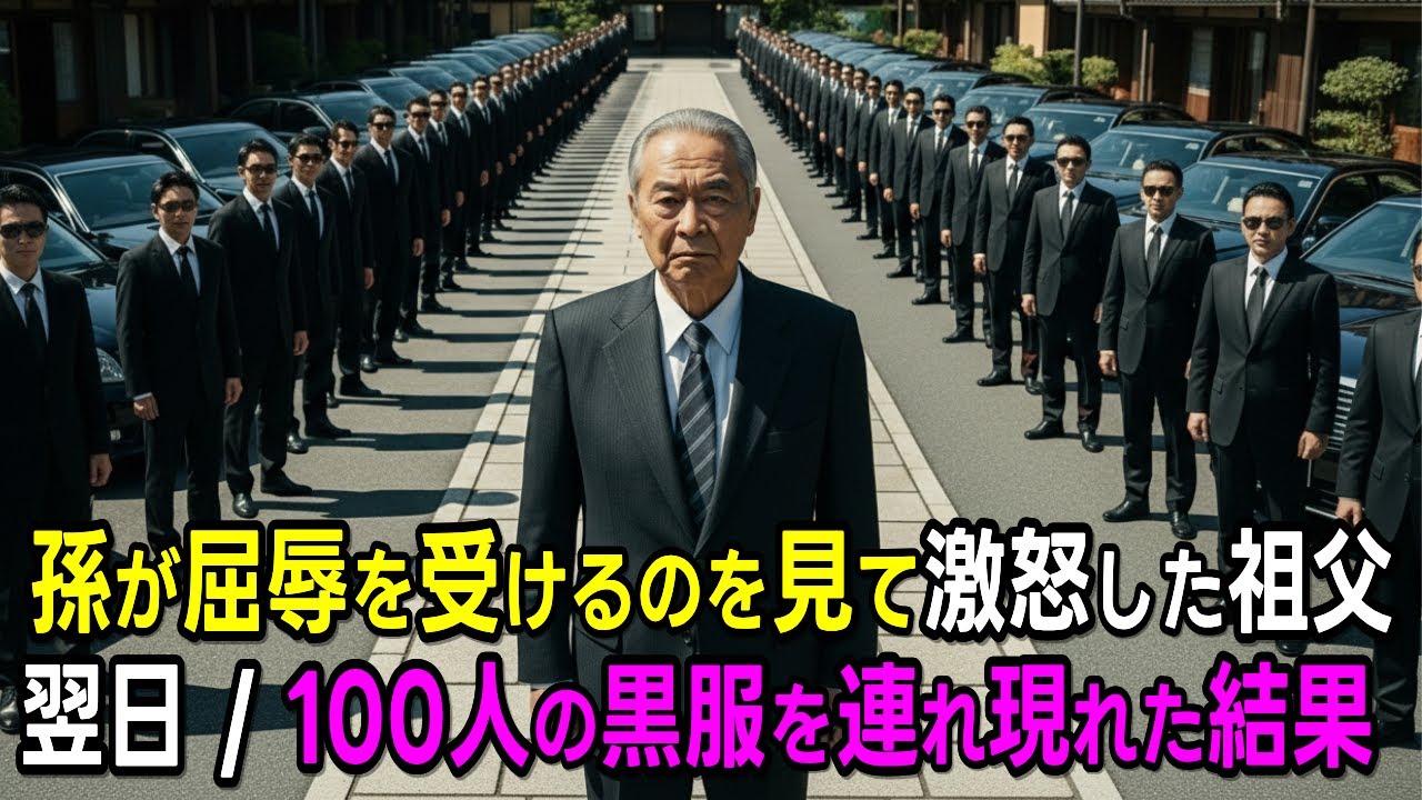 老舗旅館マネージャーに屈辱を受ける孫を見て激怒した祖父、翌日100人の黒服を連れて乗り込んだ結果【感動する話】【朗読】