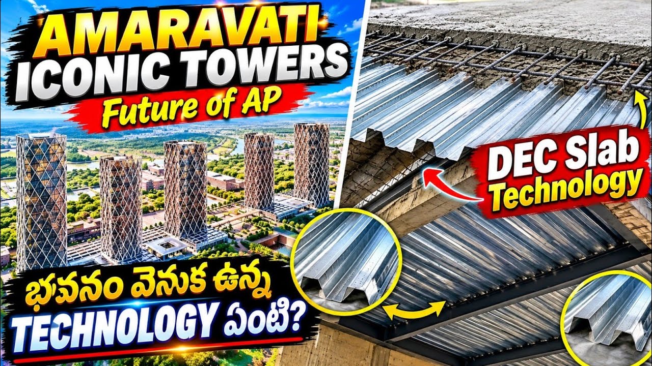 అమరావతి లో iconic towers use చేసే slab technology #amaravathi #amaravati 