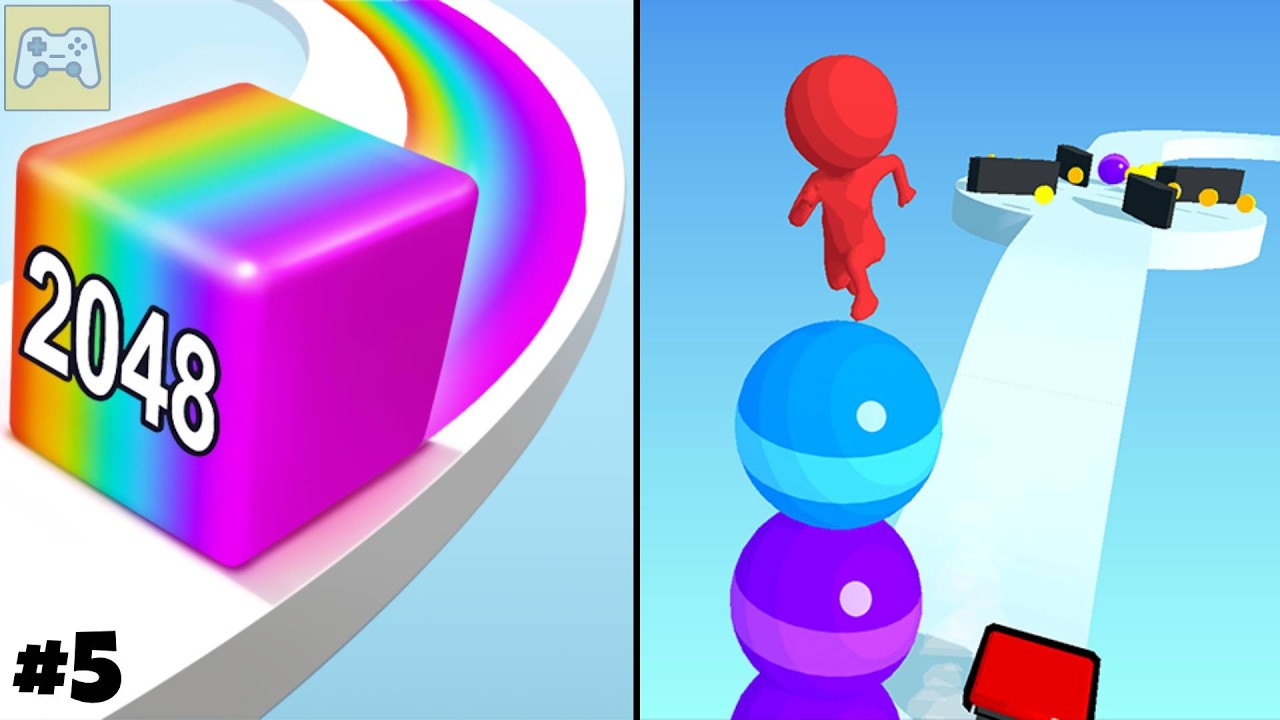 Jelly Run 2048 vs Stack Rider ✦ ASMR Gameplay Android iOS • 2048 Number Merge Race Games (5)