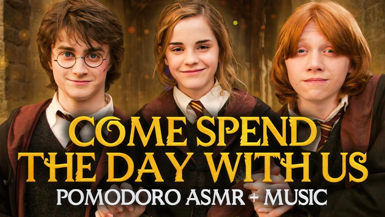 A Full 9h STUDY DAY at HOGWARTS 🕘✏️ Harry Potter Pomodoro, Motivational ASMR Sounds & Guidance