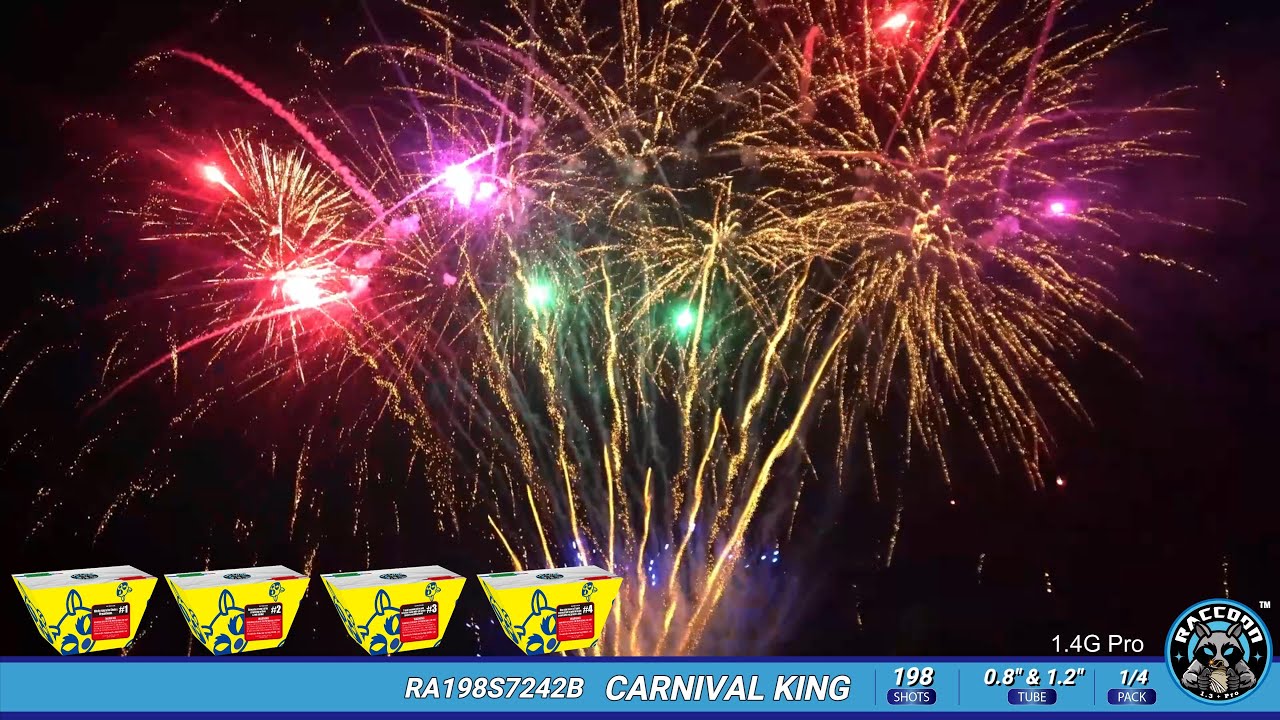 RA198S7242B CARNIVAL KING RACCOON FIREWORKS 1.4G Pro Line Compound Cake