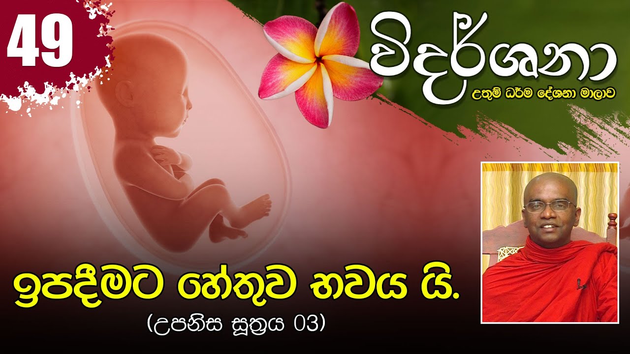 49) ඉපදීමට හේතුව භවය යි. (උපනිස සූත්‍රය 03) | විදර්ශනා ධර්ම දේශනා මාලාව